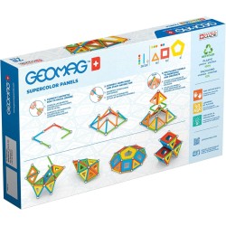 GEOMAG - SUPERCOLOR PANELS 78 Pezzi - Costruzioni Magnetiche per Bambini dai 5 Anni - 100% Plastica Riciclata